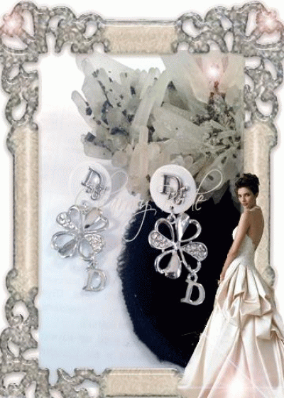 Обици с кристали Dior бели